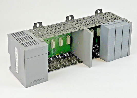 ALLEN BRADLEY - 1746-P2 SER. C -POWER SUPPLY W/ 10 SLOT RACK 1746-A10 & 3 BLANKS