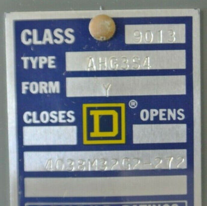 SQUARE D 9013 AHG-3 S4 PRESSURE SWITCH / CLOSE 425 / OPEN 500 / NEW SURPLUS