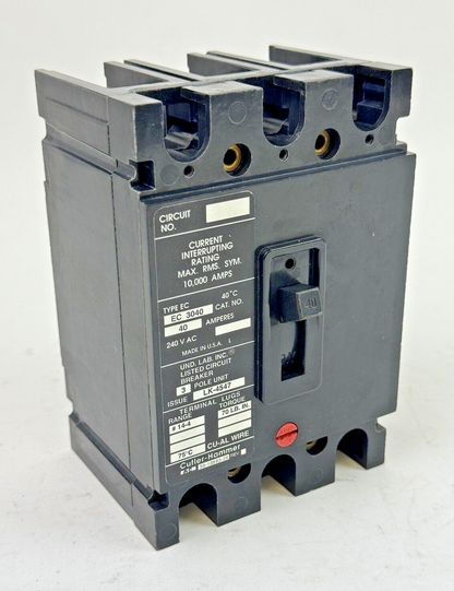 CUTLER-HAMMER / EATON - EC3040 - CIRCUIT BREAKER - 40A/ 240 VAC/ 3 POLE