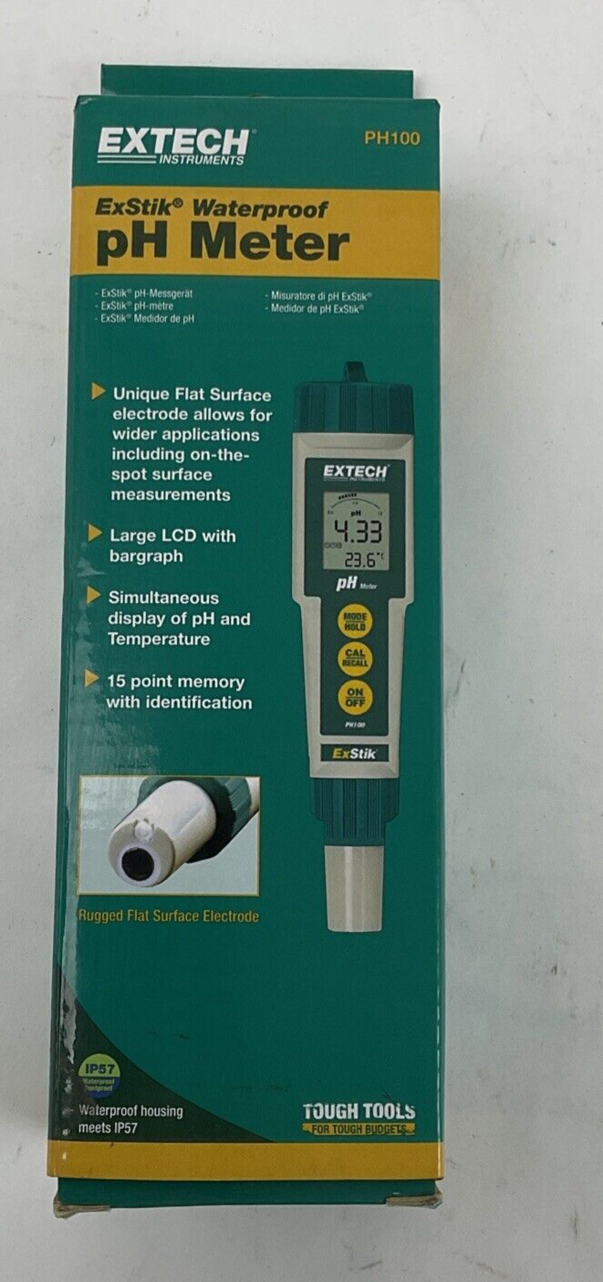 EXTECH PH100EXSTIK WATERPROOF PH METER DIGITAL READOUT