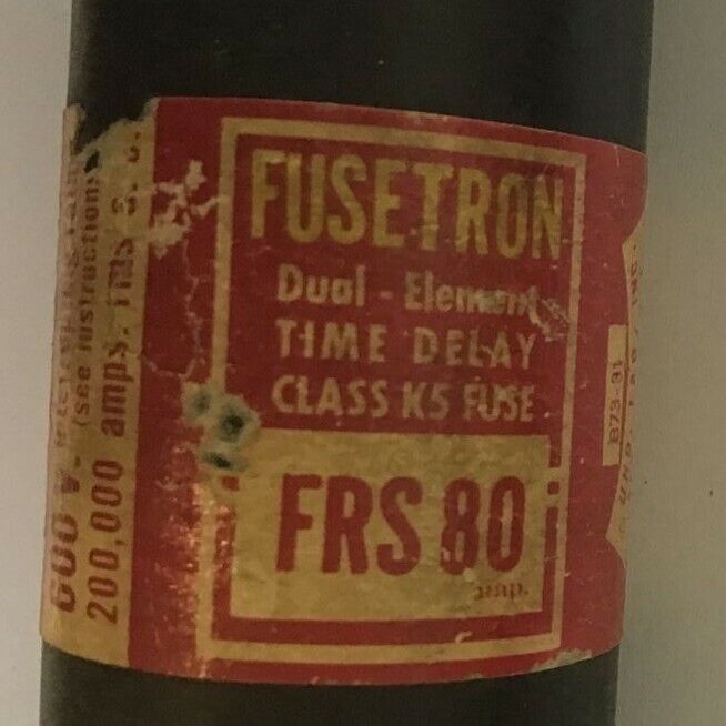 BUSSMANN FRS80 FUSETRON FUSE CLASS K5 80A TIME DELAY DUAL ELEMENT ***LOTOF3***