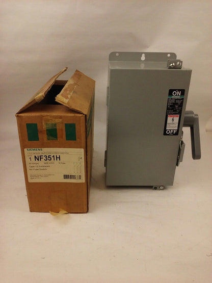 I-T-E SIEMENS NF351H SER. A, H.D. ENCLOSED SWITCH, 30A, 600V, 3PH, TYPE 12, NEW