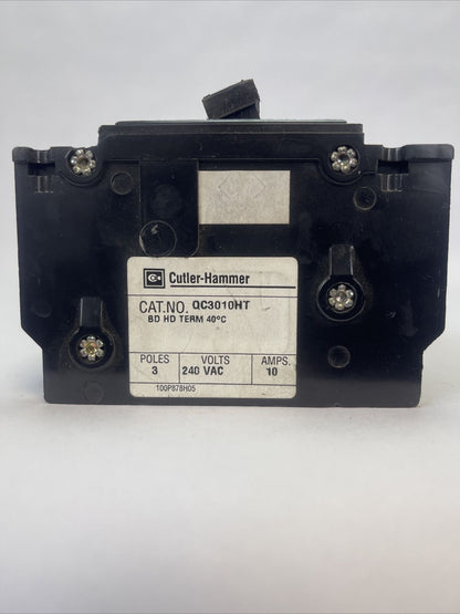 CUTLER HAMMER / WESTINGHOUSE QC3010HT CIRCUIT BREAKER 10AMP 3POLE 240VAC