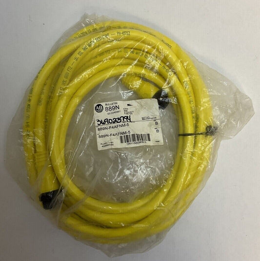 ALLEN BRADLEY 889N-F4AFNM-5 SER B QD CORDSET CABLE 4 PIN MINI STRAIGHT 5 METERS