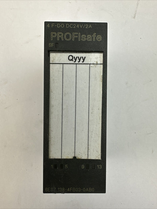 SIEMENS 1P 6ES7 138-4FB03-0AB0 SIMATIC S7 PROFIsafe 4 F-D0 DC24V / 2A MODULE