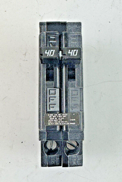 CHALLENGER/ SYLVANIA *BOX OF 10* - A 240 KS- CIRCUIT BREAKERS -40A/240VAC/2 POLE