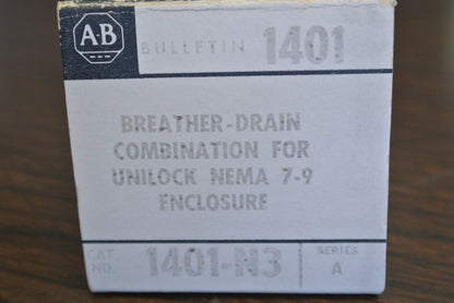 ALLEN-BRADLEY 1401-N3 BREATHER-DRAIN COMB. for UNILOCK NEMA 7-9 ENCLOSURE / NEW