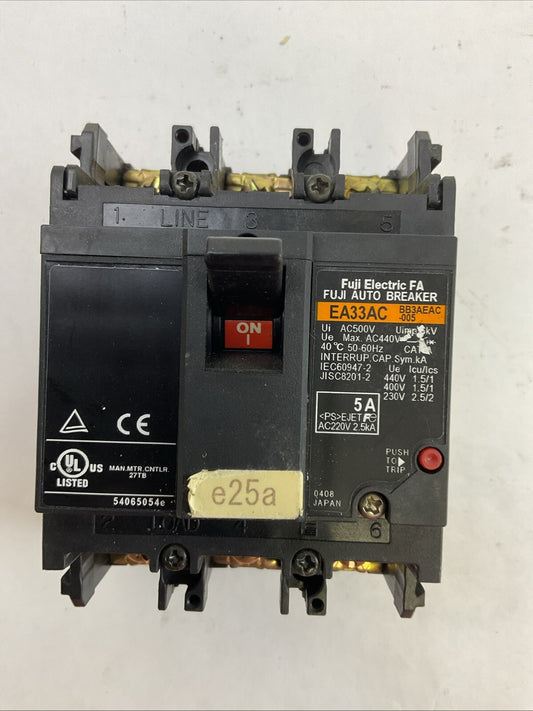 FUJI EA33AC FA AUTO BREAKER 5A 3POLE