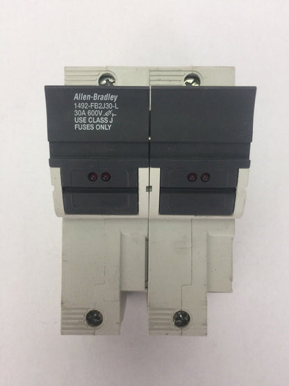 ALLEN BRADLEY 1492-FB2J30-L DUAL FUSE HOLDER 30A 600V USE CLASS J FUSES ONLY
