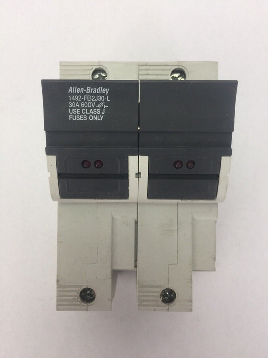 ALLEN BRADLEY 1492-FB2J30-L DUAL FUSE HOLDER 30A 600V USE CLASS J FUSES ONLY