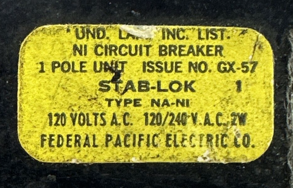 FPE 50 STAB-LOK CIRCUIT BREAKER 1POLE 50AMP 120/240VAC