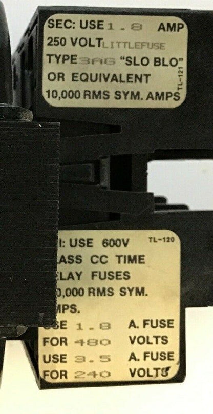 GENERAL SIGNAL E1803PB INDUSTRIAL CONTROL TRANSFORMER .180KVA 50/60HZ TYPE E3PB