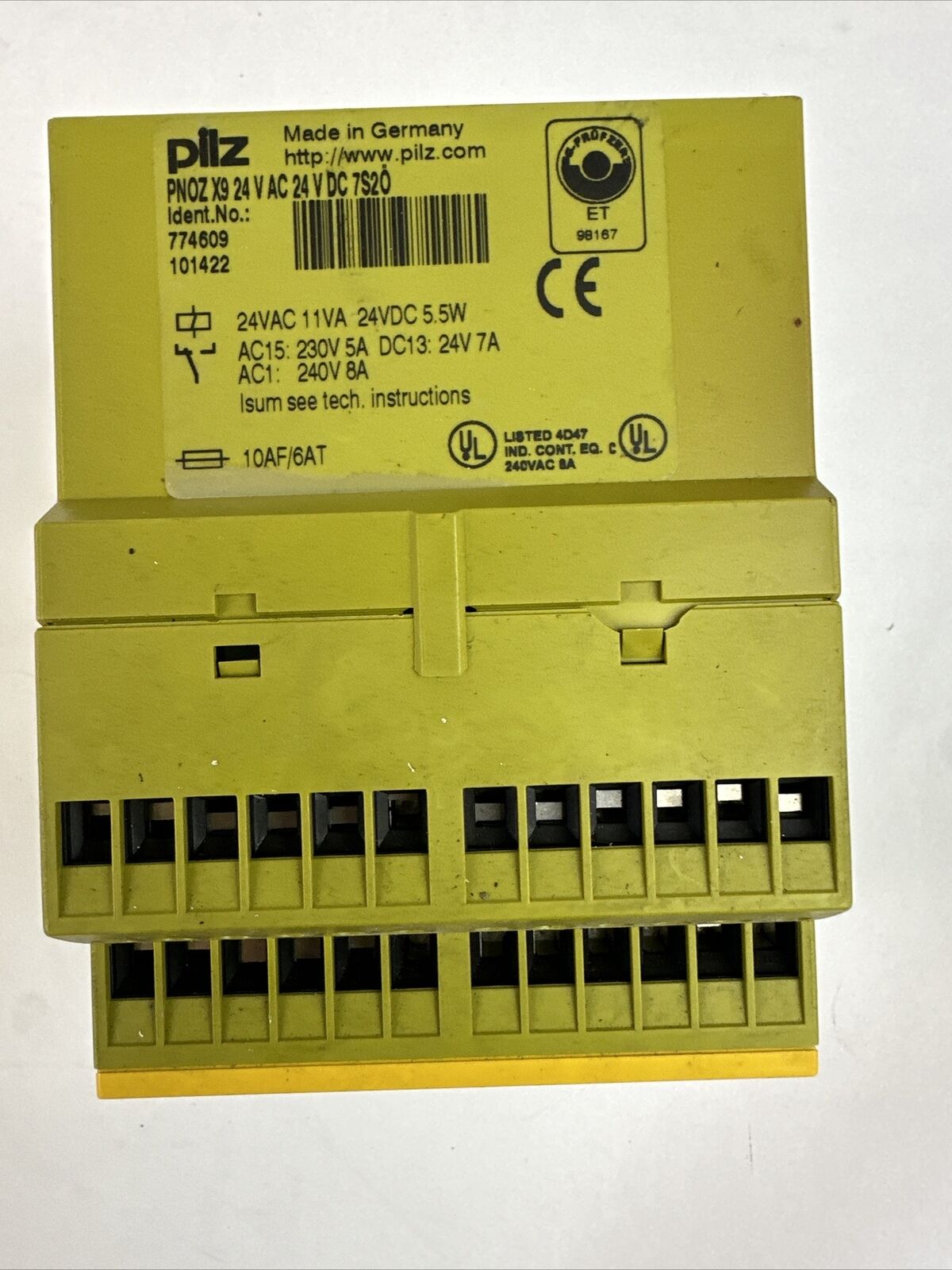 PILZ PNOZ X9 24 V AC 24 V DC 7S20 SAFETY RELAY