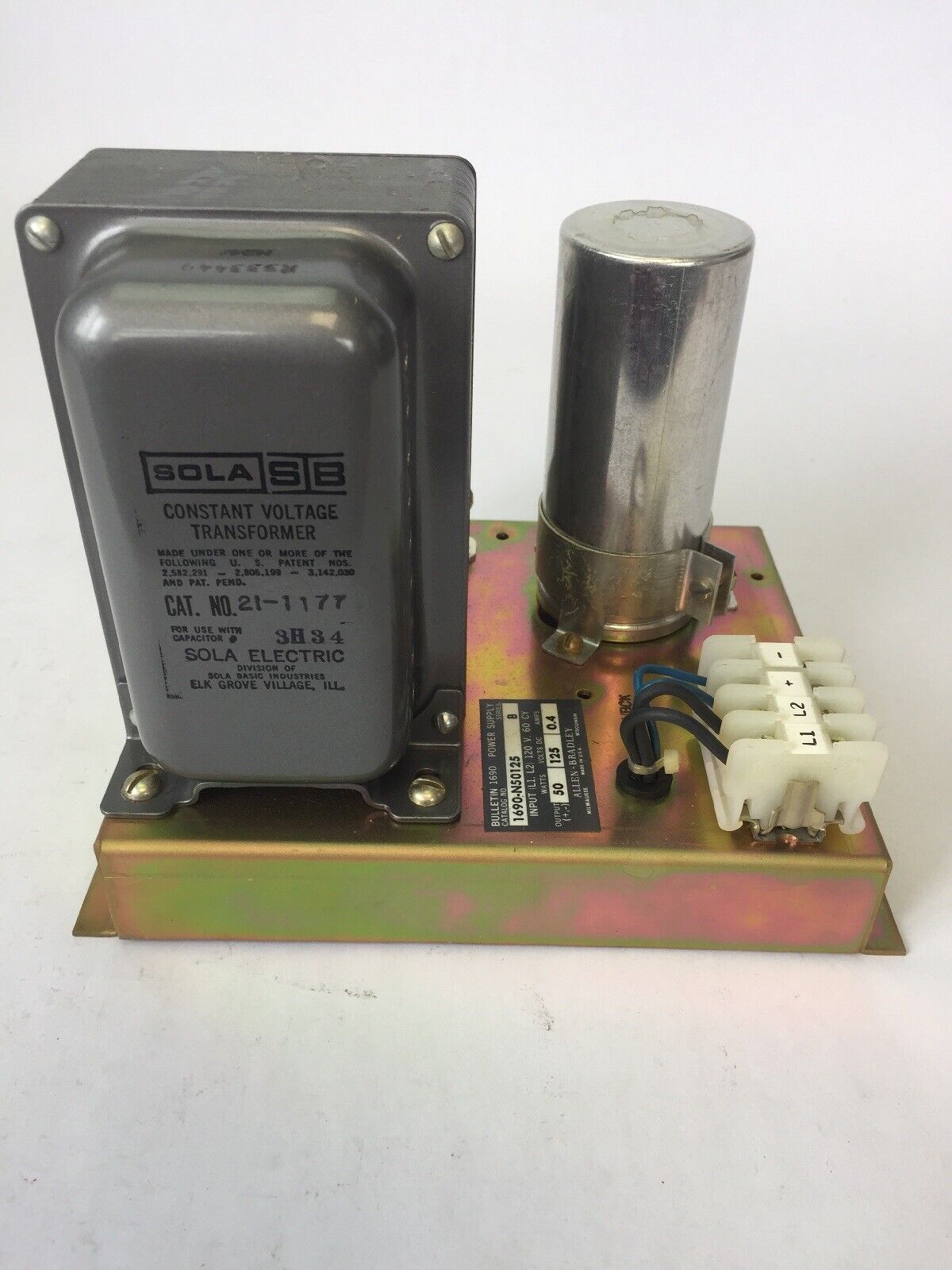 ALLEN BRADLEY 1690-N50125 DC POWER SUPPLY INPUT 120V 60CY OUTPUT 125VDC 50WATTS