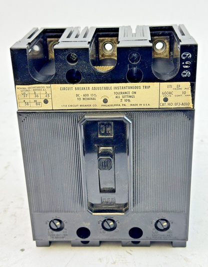 ITE / SIEMENS - EF3-A010 - MOLDED BREAKER W/ ADJ. TRIP - 3 POLE/10A/600 VAC