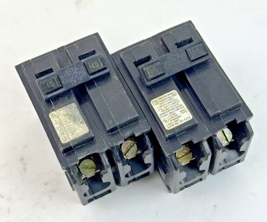 SQUARE D **LOT OF 2** HOM215 - CIRCUIT BREAKERS - 2 POLE/ 15 A/ 240 VAC