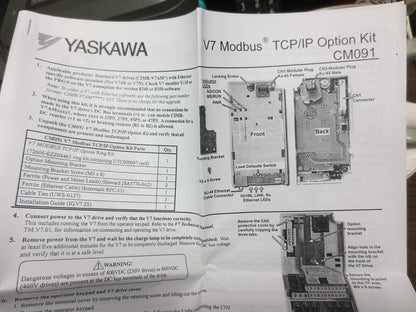 YASKAWA CM091 OPTION KIT, ETHERNET MODBUS - UTC000067 Rev. 3 - TCP/IP, V7 - NEW