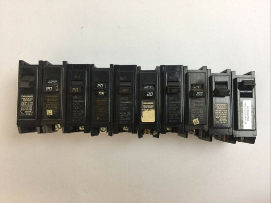 CHALLENGER C120 CIRCUIT BREAKER 20AMP 120/240VAC 1POLE (LOT OF 10)