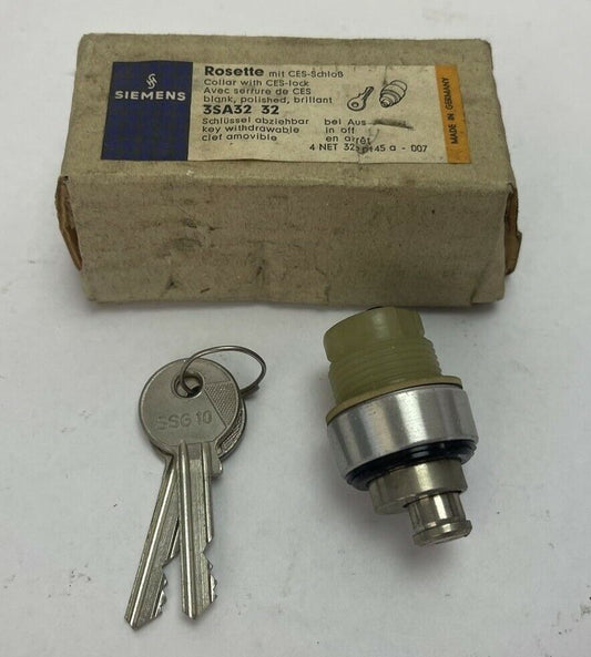 SIEMENS 3SA32 32 COLLAR WITH CES-LOCK BLANK, POLISHED, BRILLANT KEY WITHDRAWABLE