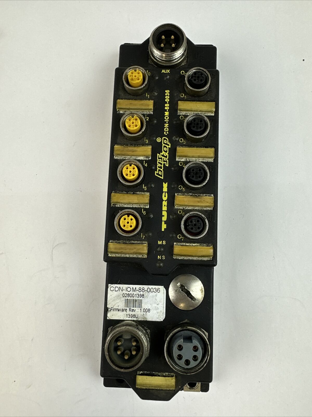TURCK CDN-IOM-88-0036 BUS STOP DEVICENET 8 I/O STATION FIRMWARE 1.008 11-26VDC