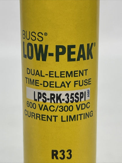 BUSS LPS-RK-35SPI LOW-PEAK INDICATOR FUSE 300VDC 600VAC 35AMP (LOT OF 10)