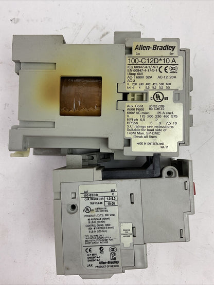 ALLEN BRADLEY STARTER (100-C12D*10 COIL 24VDC + 193-EECB 1.0-5.0A)