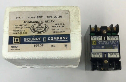 SQUARE D 8501 L0-30 MAGNETIC CONTROL RELAY SER.A COIL120-60/110-50 MM