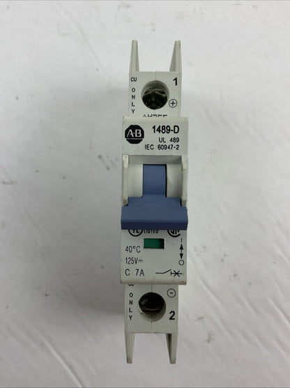 ALLEN-BRADLEY 1489-D1C070 SER A CIRCUIT BREAKER 125VDC 7AMP