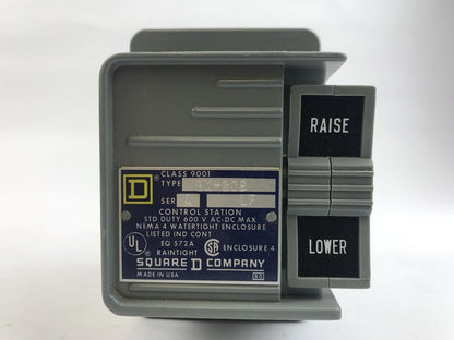 Square D 9001 BW-209 Raise-Lower Control Station 600 V Max AC DC