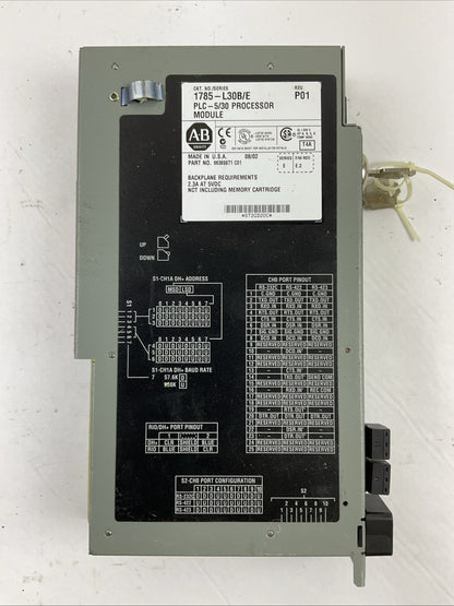 ALLEN BRADLEY 1785-L30B SER E REV P01 F/W REV E.2 PLC 5/30 PROCESSOR MODULE 5VDC