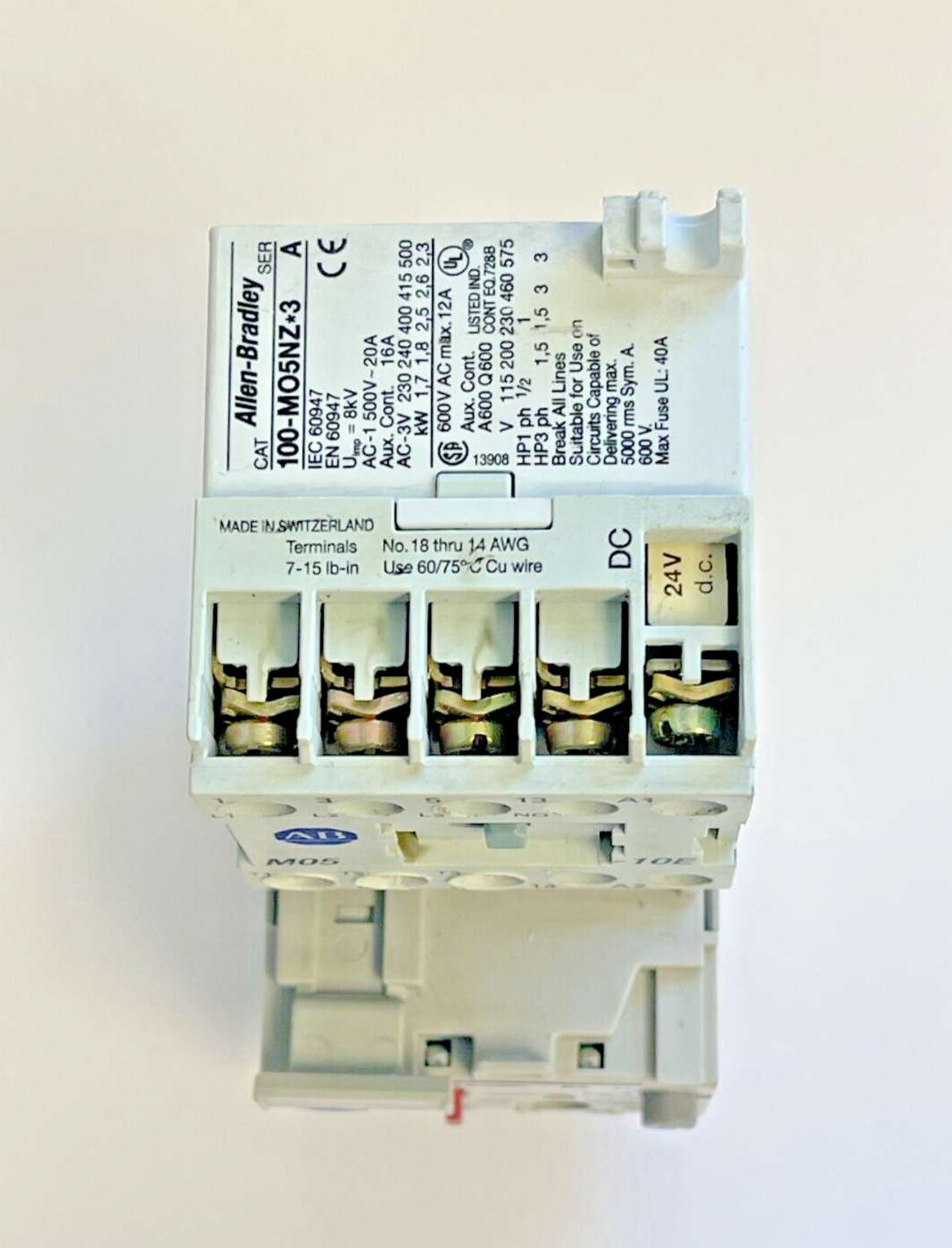 ALLEN BRADLEY - 193-EA1EB SER. B OVERLOAD RELAY & 100-MO5NZ*3 SER. A 24VDC COIL