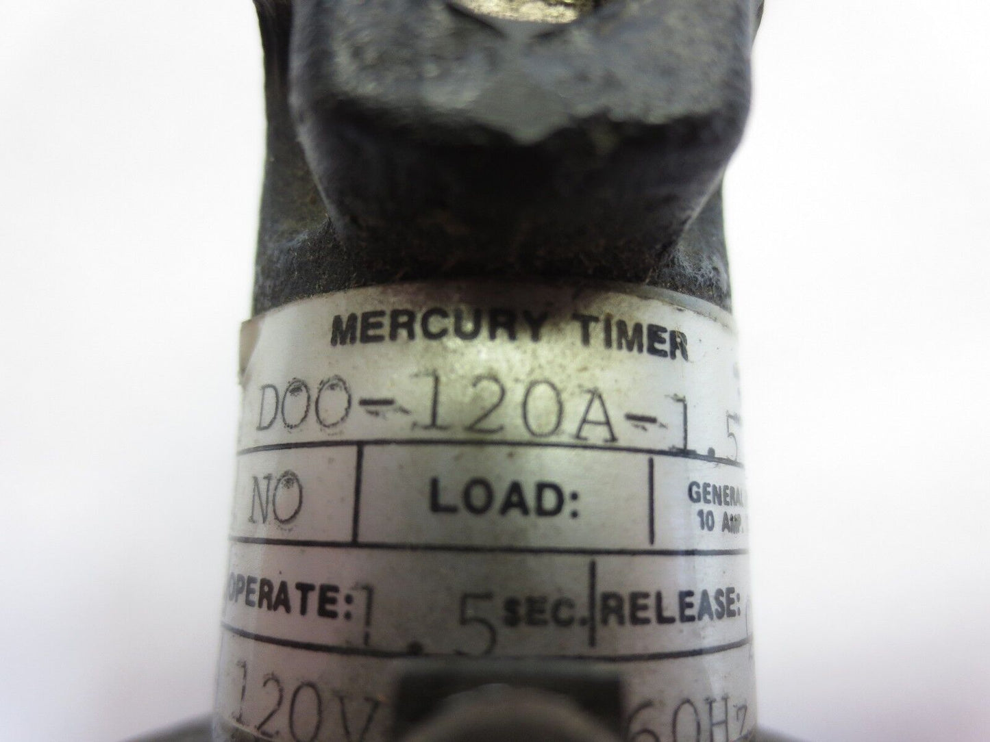 DOO-120A-1.5 MERCURY TIMER - GEN. PURPOSE 10A 120VAC - USED