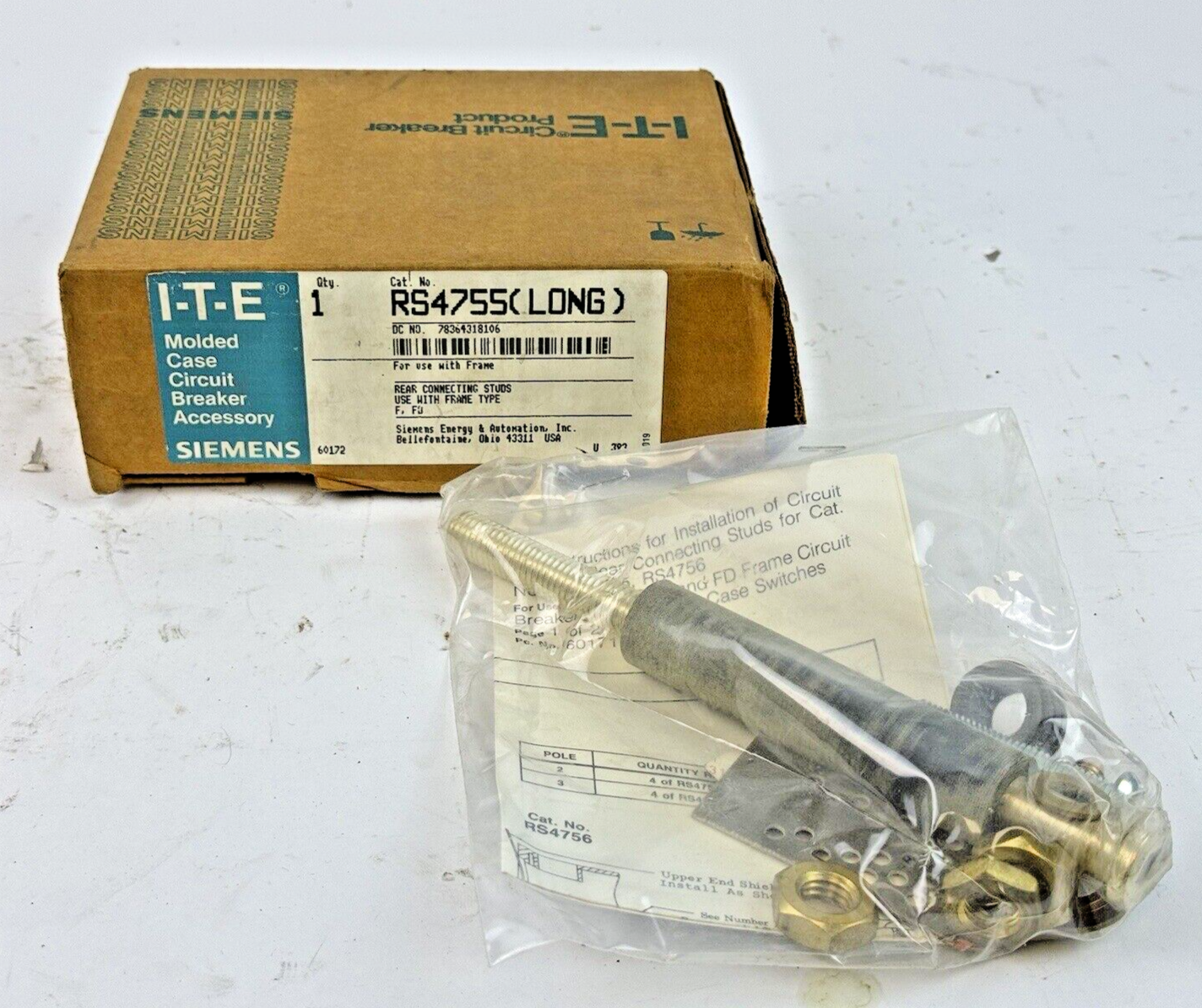 ITE / SIEMENS - RS4755 (LONG) -  REAR CONNECTING STUDS FOR F, FD FRAME TYPES