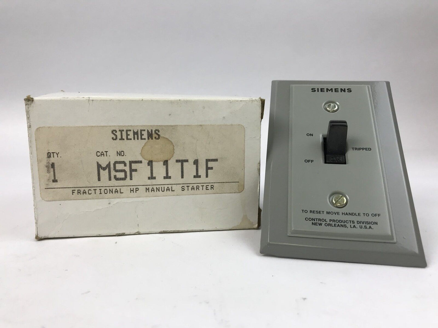 SIEMEMS MSF11T1F FRACTIONAL HP MANUEL STARTER, 277V MAX, WIRE RANGE #14-8, NEW