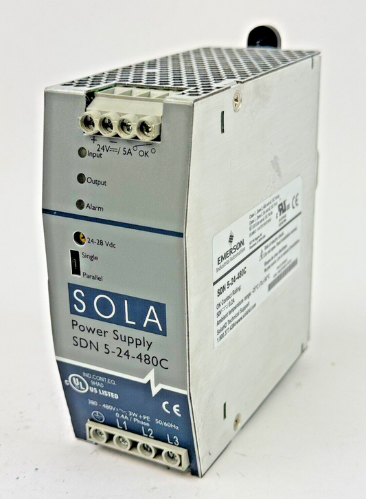 SOLA / EMERSON - SDN 5-24-480C - POWER SUPPLY - 24 VDC, 5 A