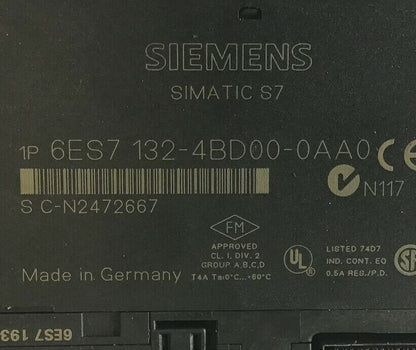 SIEMENS 6ES7 131-4BD00-0AA0 MODULE W/ 6ES7 193-4CB00-0AA0 TERMINAL ***LOTOF3***