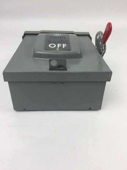 GE TG3221RH GENERAL DUTY SAFETY SWITCH 3SN POLES 120-240 VOLTS 240AC 30AMPS