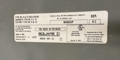 SQUARE D MH62WP SER.E2 TYPE3R 400A 3POLE MAIN 70A(4)&100A(2) LAL36400MB BREAKER