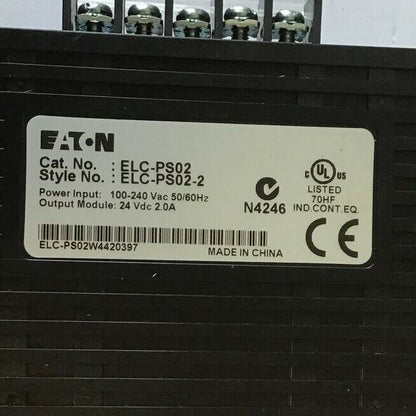EATON ELC-PS02 POWER SUPPLY 100-240VAC 50/60HZ 24VDC 2.0A