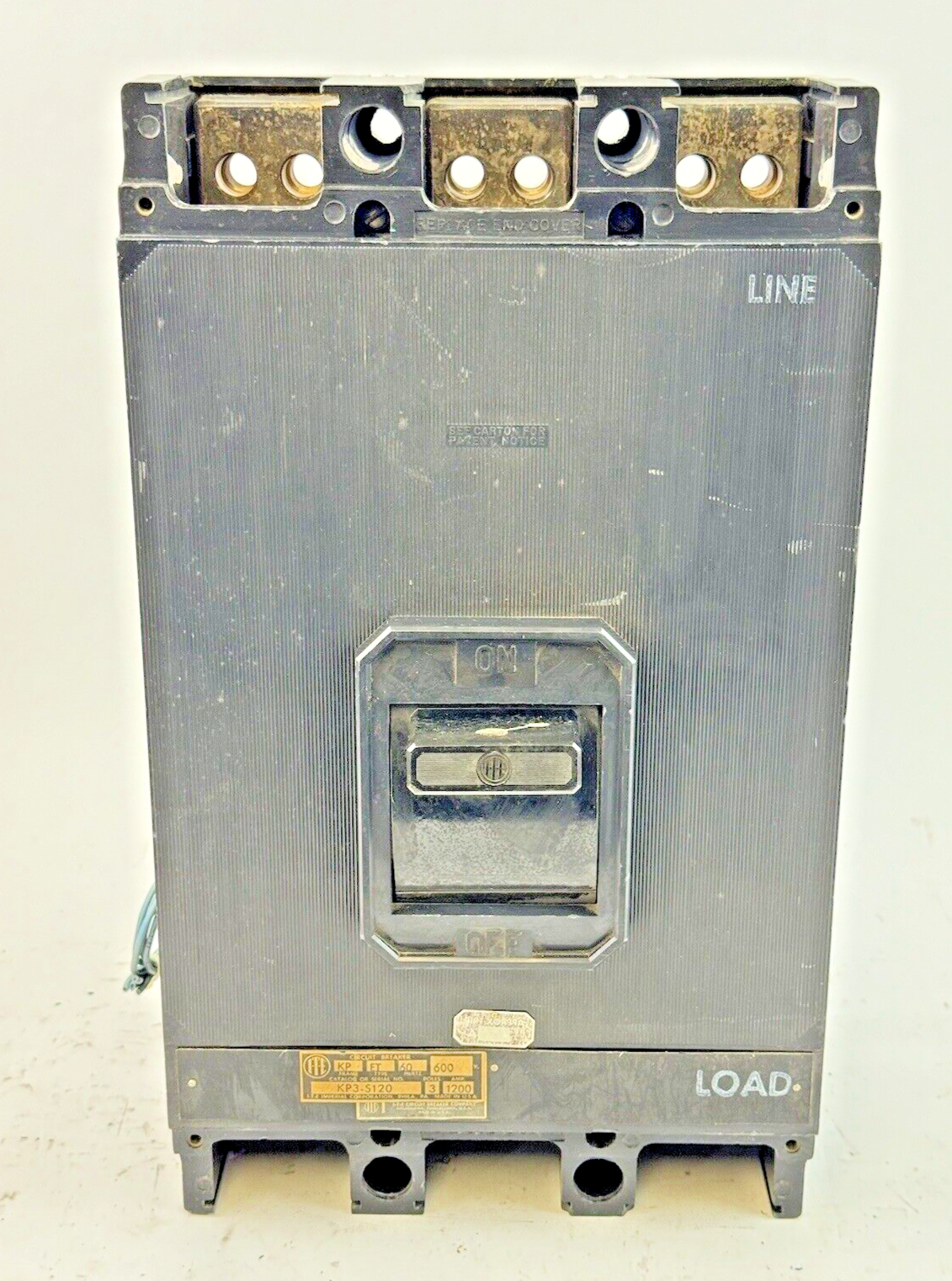 ITE / SIEMENS - KP3-S120 -CIRCUIT BREAKER W/TRP WIRES- 1200 AMP, 600 VAC, 3 POLE