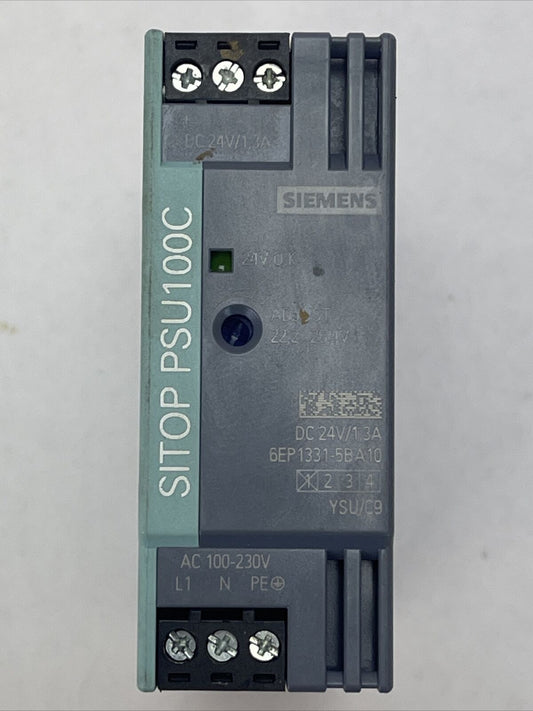 SIEMENS 6EP1331-5BA10 SITOP PSU100C POWER SUPPLY INPUT 100-230VAC OUTPUT 24VDC