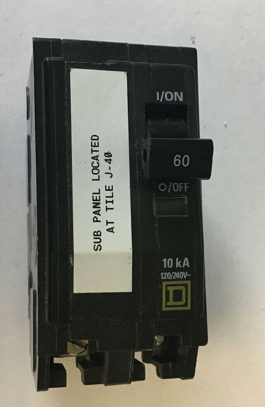 SQUARE D QOB260 CIRCUIT BREAKER 120/240VAC 10KA