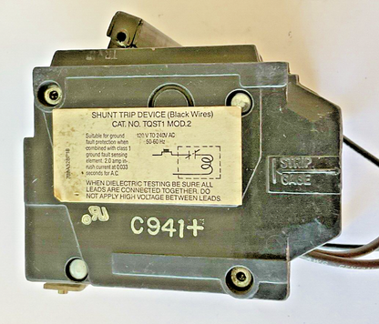 GE TQST1 MOD.2 CIRCUIT BREAKER SHUNT TRIP 120-240VAC 50-60HZ 15A