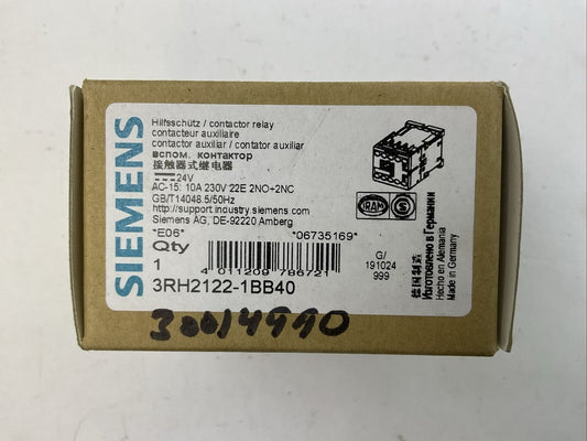 SIEMENS 3RH2122-1BB40 CONTACTOR 10A 230VAC COIL 24VDC