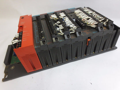 MITSUBISHI MELSEC A61P + AX41T (3) + AY51T (3) + AJ71PT32-S3 - PLC MODULES, BASE