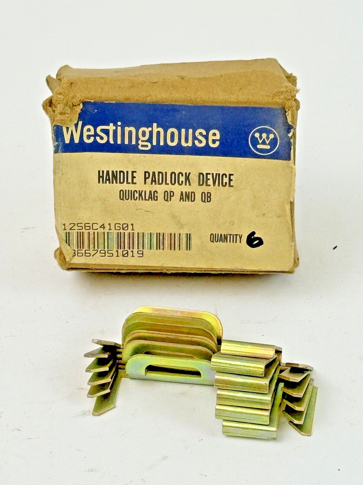 WESTINGHOUSE *BOX OF 6** - 1256C41G01 - HANDLE PADLOCK DEVICE - QUICKLAG QP & QB