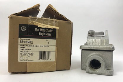 GE CR101H400J MAN MOTOR STARTER SINGLE SPEED 1HP MAX 115/230V 25-60 HZ 2 POLES