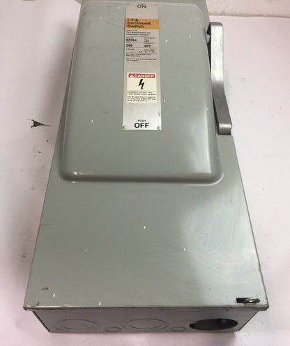 ITE NF354 VACU-BREAK SWITCH WITH CLAMPMATIC CONTACTS 200 AMP 600 VAC