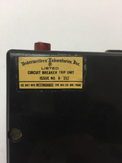 WESTINGHOUSE HKA3175T 175A TRIP UNIT 3POLE MAG TRIP-ADJ 875-1750A