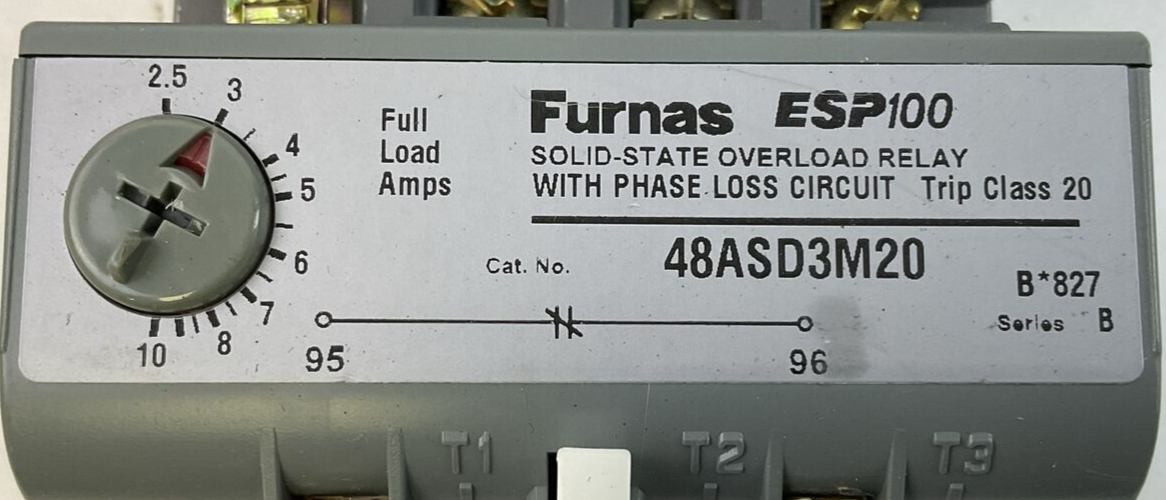 FURNAS SIZE 1 STARTER (14DS+32A CONTACTOR COIL 120V & 48ASD3M20 RELAY 2.5-10A)